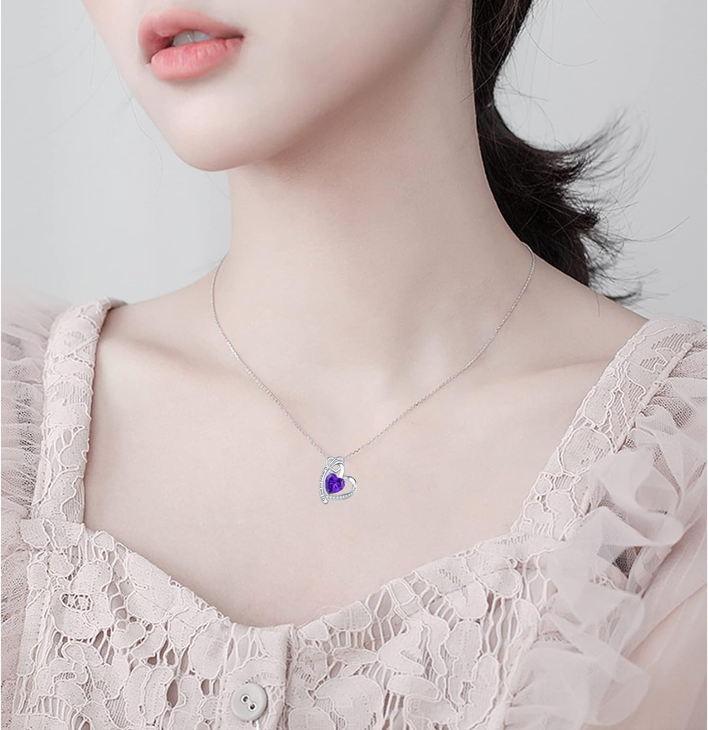 Heart Necklaces 925 Sterling Silver I Love You Forever Pendant Necklace Birthday