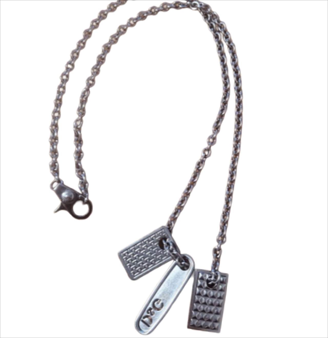 Dolce&Gabbana Dog Tags Necklace D&G Logo Silver-tone Length: 23.6 in.