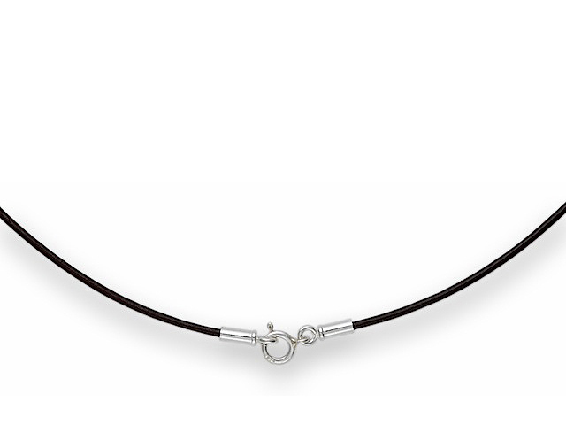 1mm Black Leather Cord Necklace Choker 925 Sterling Silver Clasp 14″ – 36″ NYC