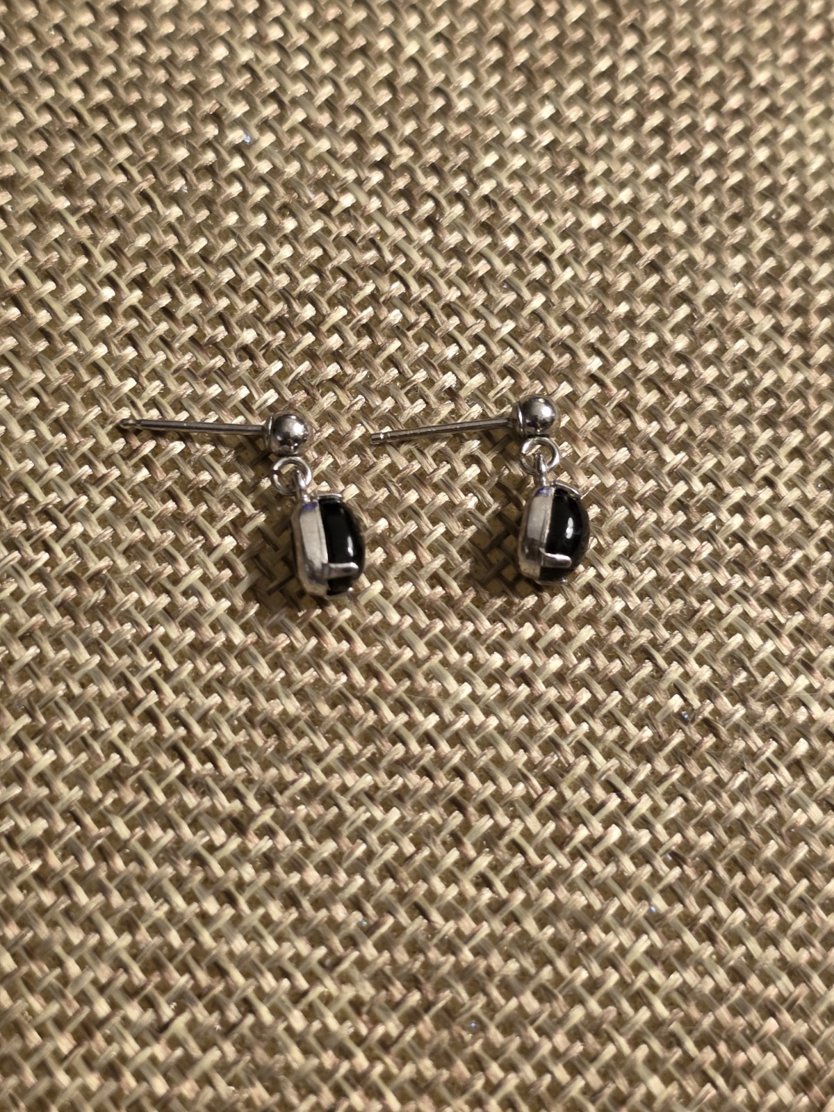 Black Onyx And Silver Plated Dangle Earrings
