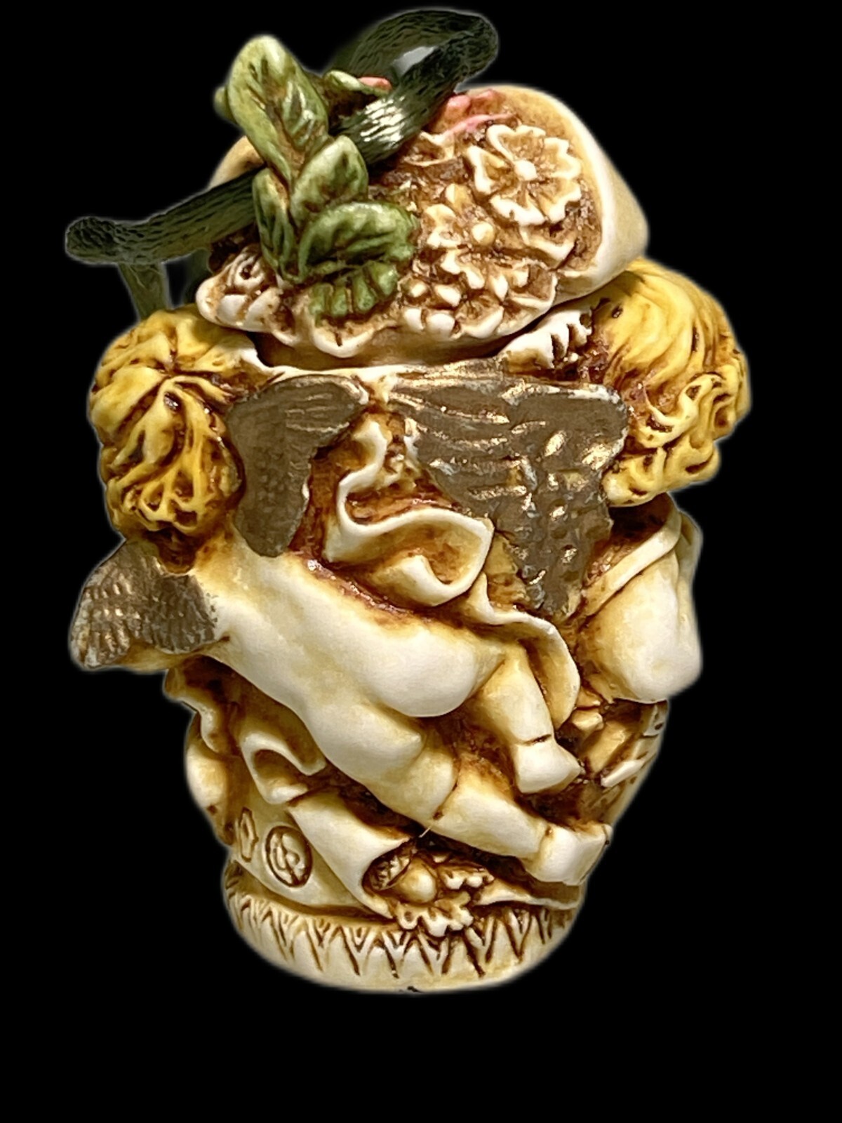 Harmony Kingdom Edison Cupid Angels Pendant Necklace Mini Trinket Box Signed