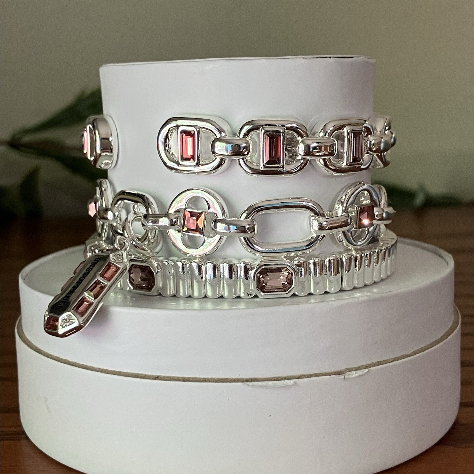 Bomb Party Spring Stacks 2026 Say It Louder UNSTOPPABLE Charm Bracelet Pink Silv