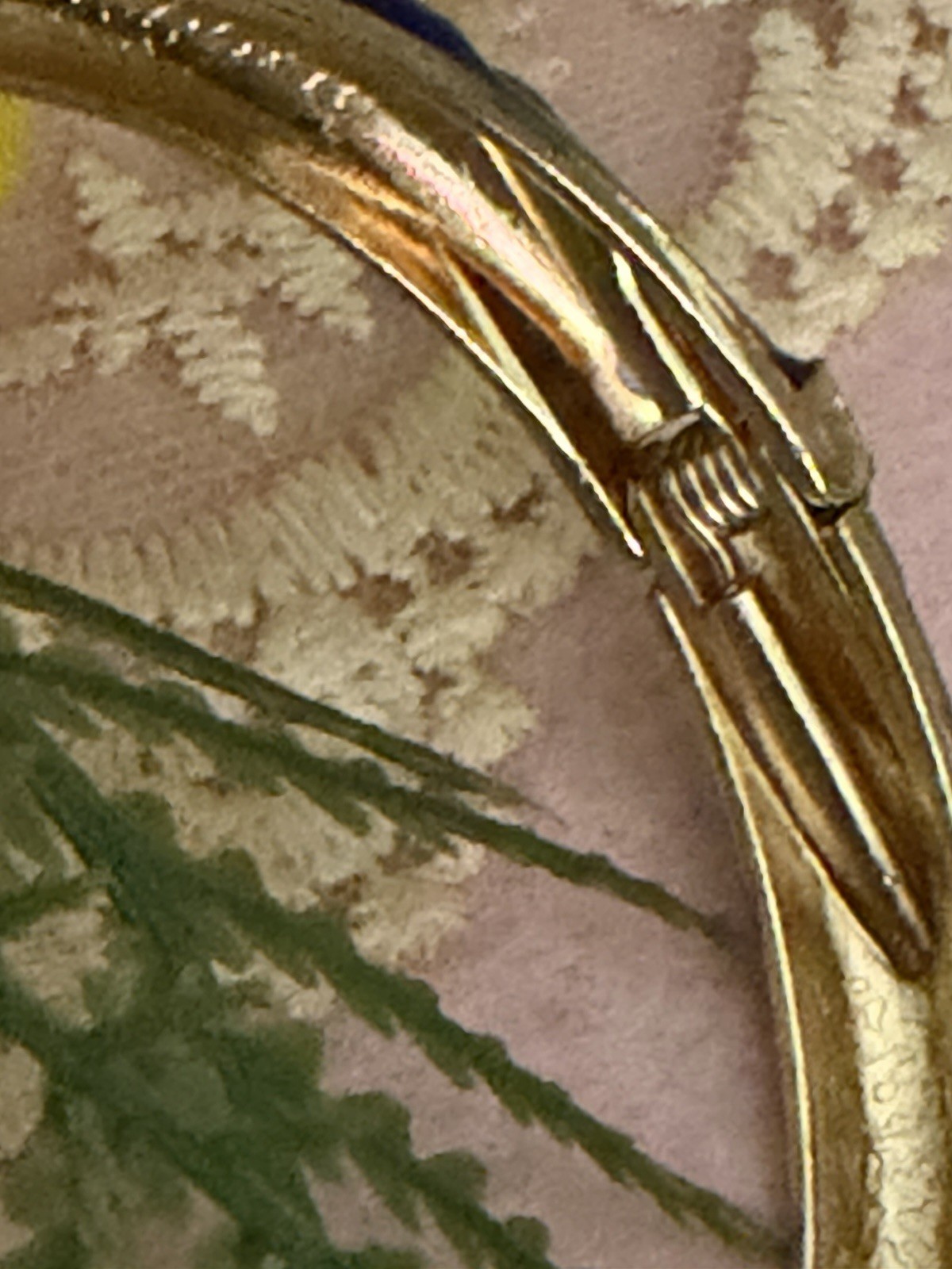 Multicolor Floral Enamel Hinged Bangle Bracelet Gold Tone Metal Round No Stone