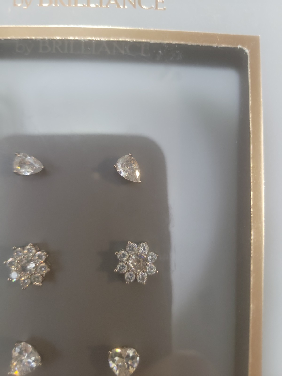 Believe by Brilliance 3 Sets Cubic Zirconia Silver Plated Stud Earrings