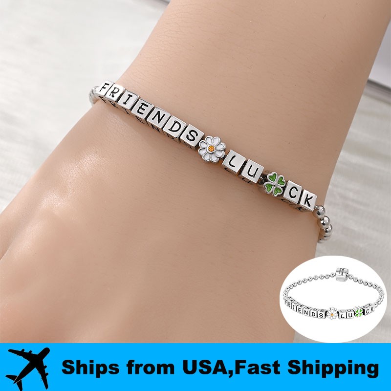 PANDACH Sterling Silver Lucky Friendship Bracelet Gift for Best Friends 17-20cm