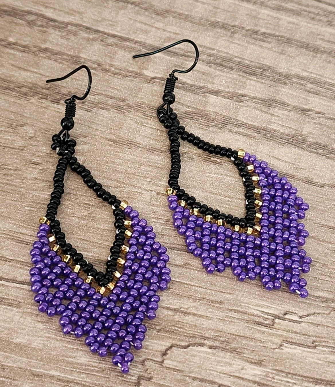 Boho Dangle Earrings Purpple Bead Drop Festival Summer Style