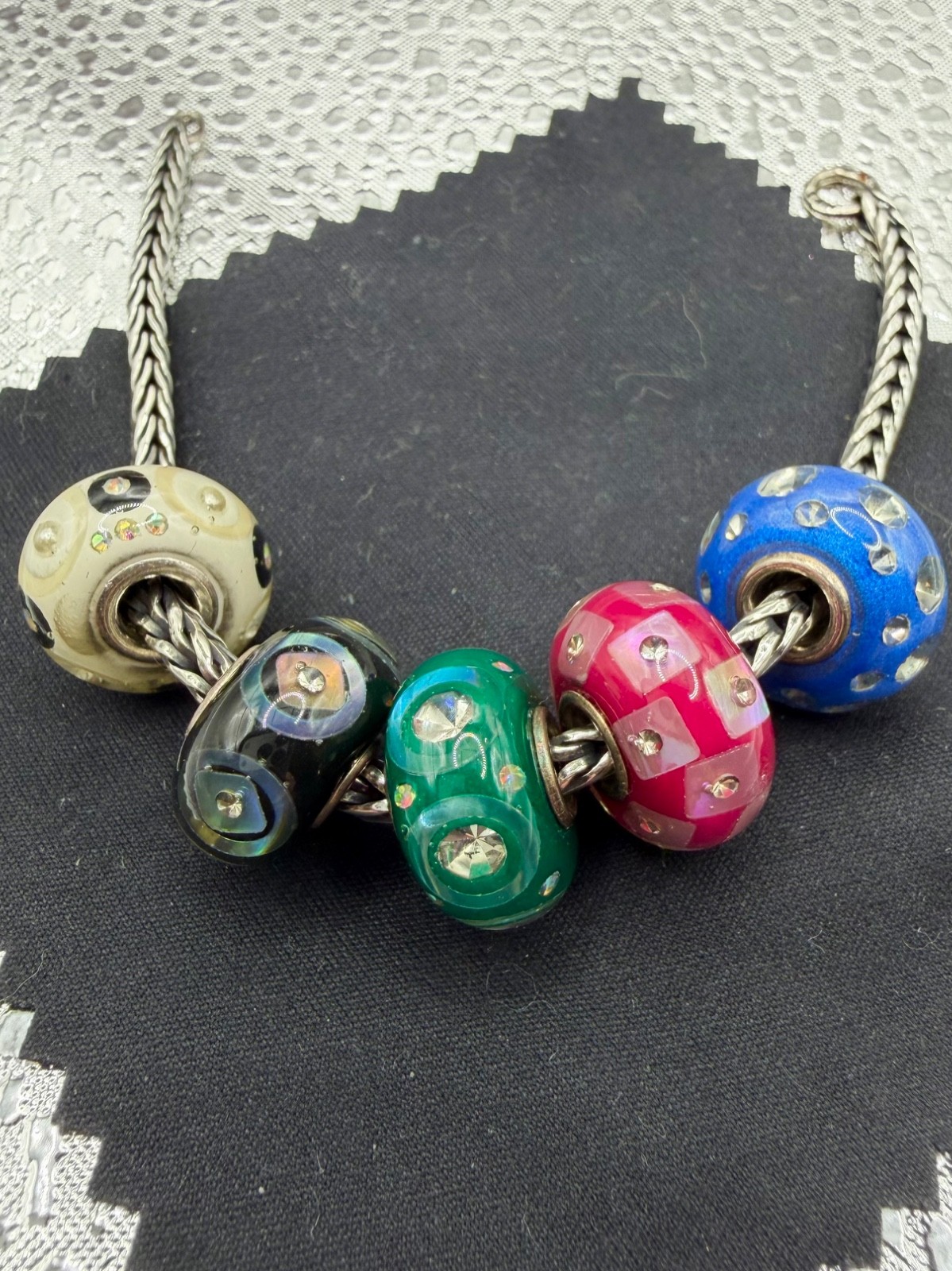 glass crystal beads lot of 5
