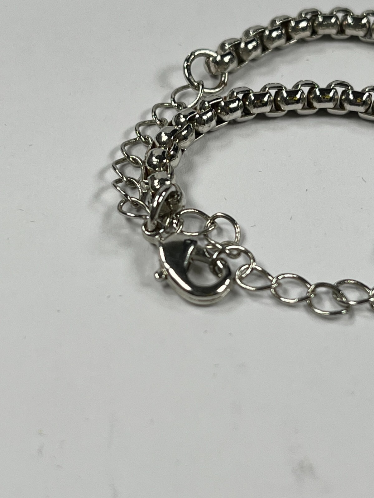 Silver Tone Tassle 19″ Necklace with Rhinestones