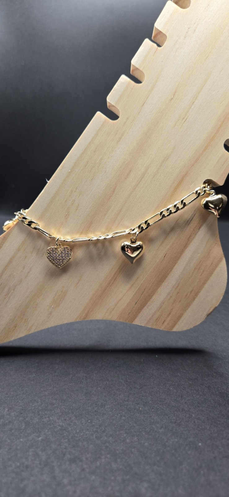 14k Gold Filled Heart Anklet 10 Inches Long