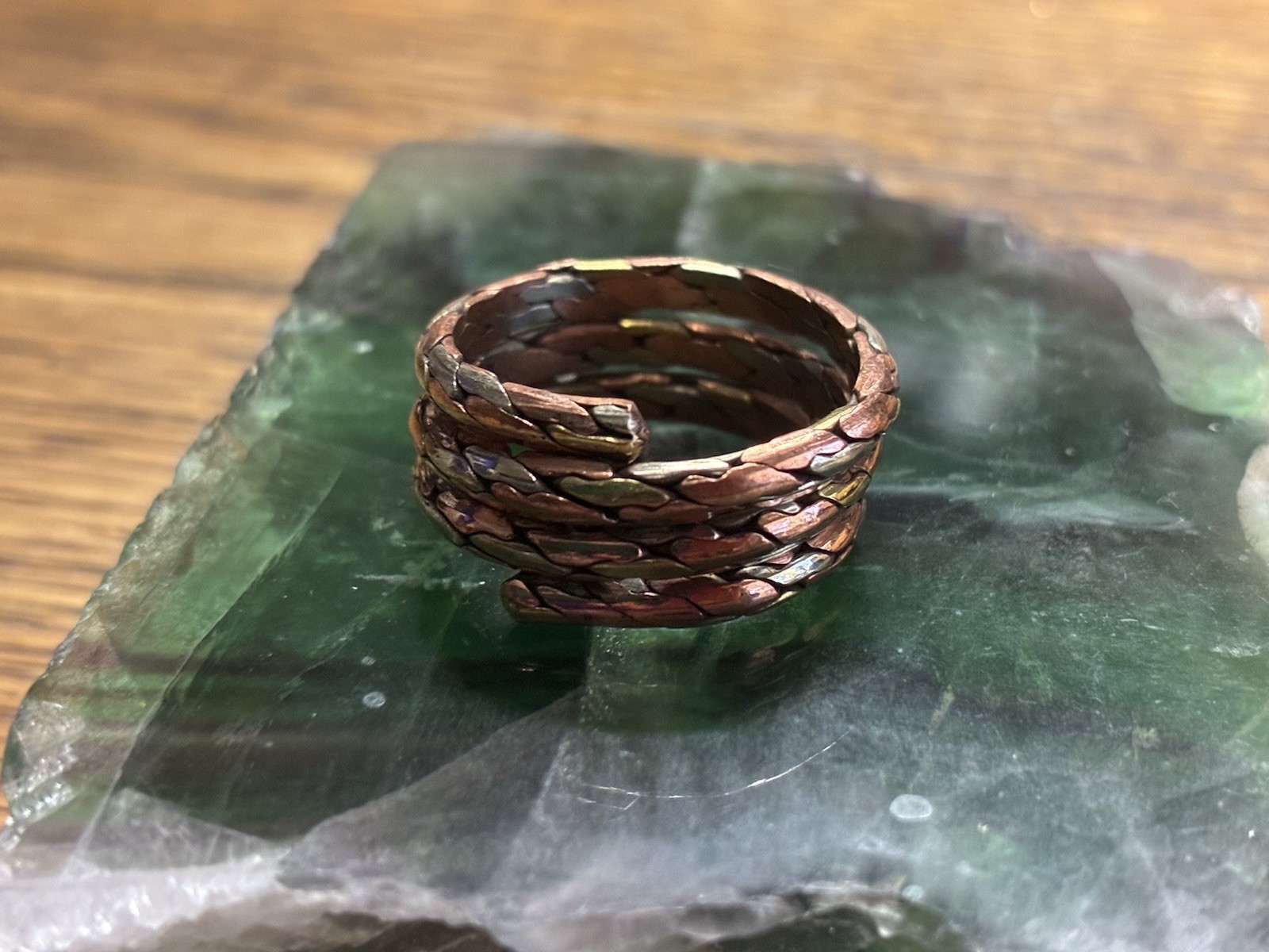 Solid copper, Nickel and brass adjustable wrap ring TU26-2.