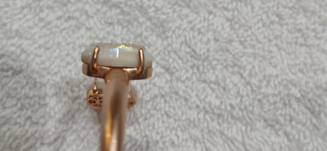 Kendra Scott Bangle Cuff Iridescent Drusy Quartz Rose Gold Bracelet Rare Vintage