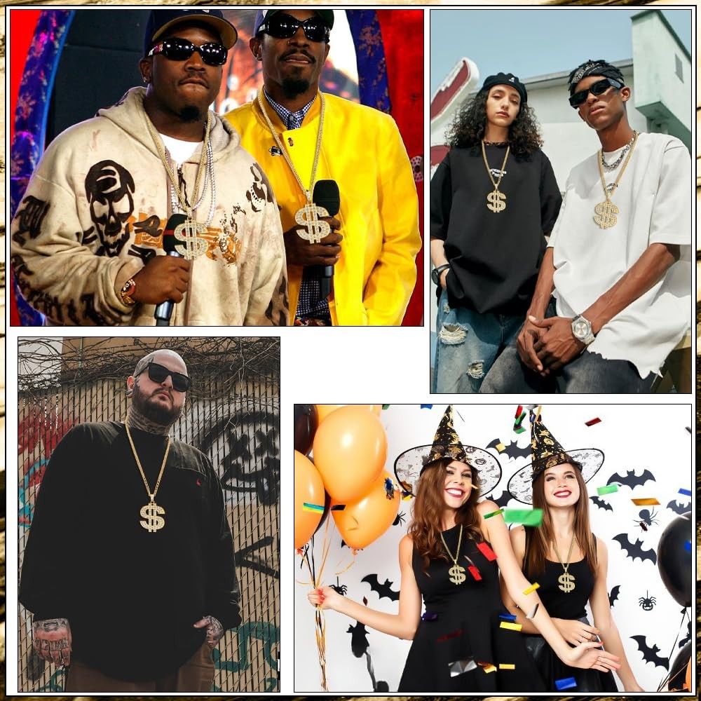 Gold Chain With Dollar Sign Pendant Necklace – Hip Hop Money