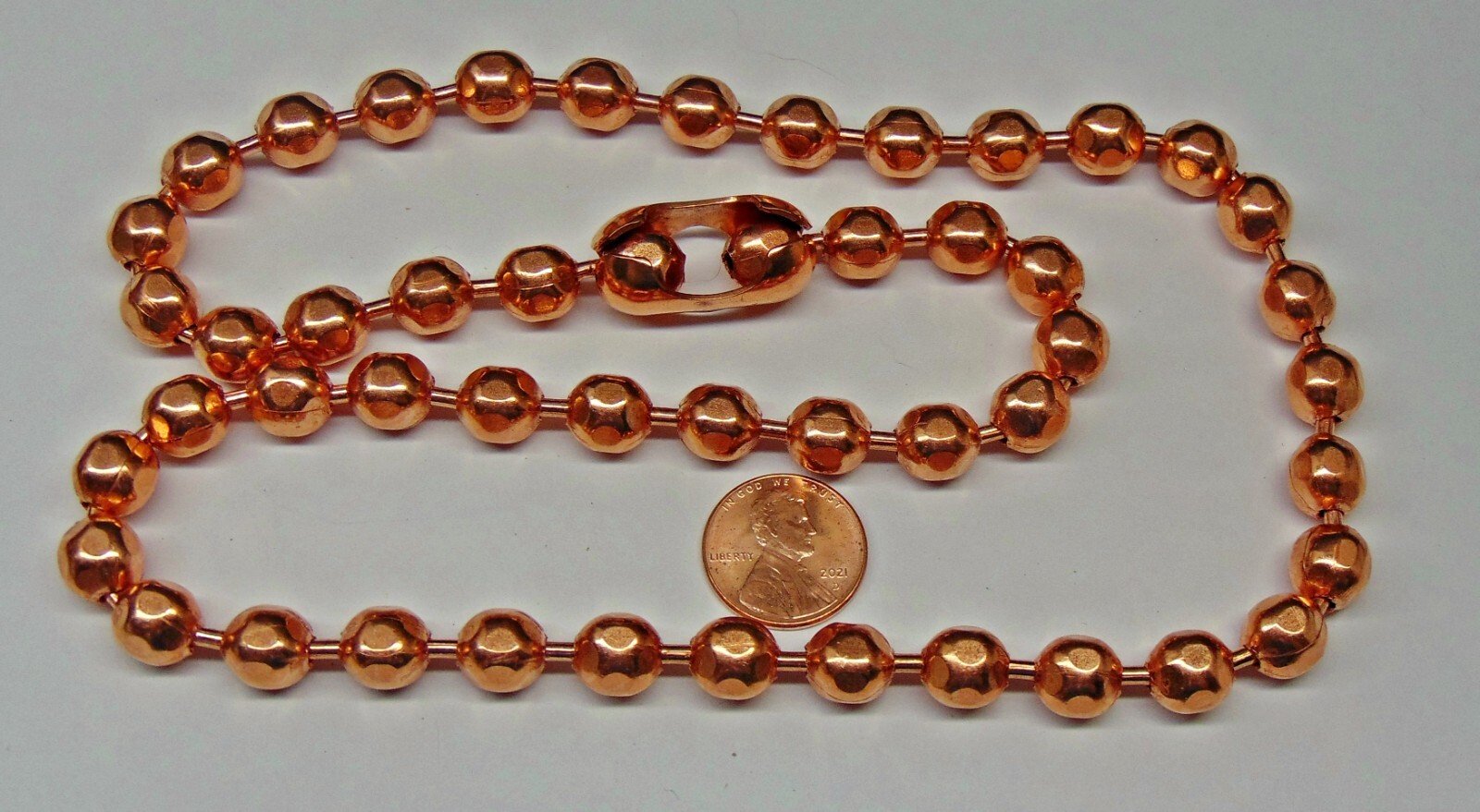 Bulk COPPER BALL CHAIN Statement Size 9.5mm Round + Faceted Bead 5 ft to 25 feet