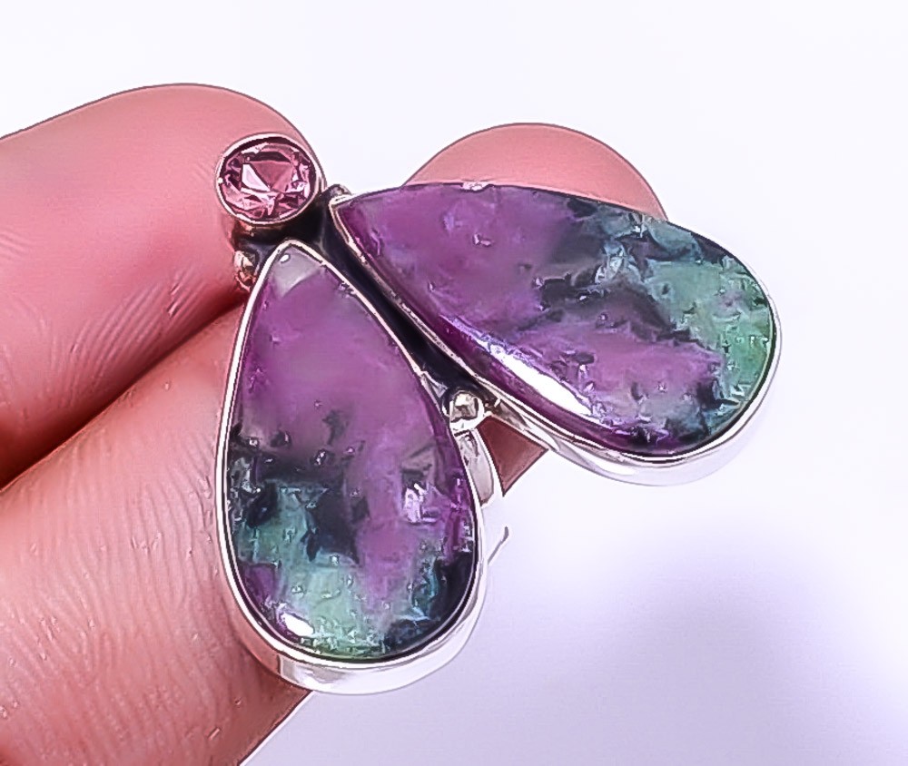 Ruby With Zoisite – Longido Mines 925 Silver Handmade Ring Adst. (R137) A383