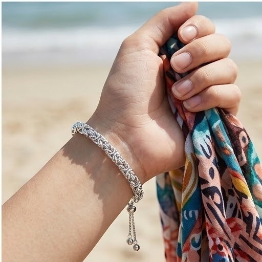 3Pcs Adjustable Byzantine Bolo Bracelet Set Braided Chain for Women