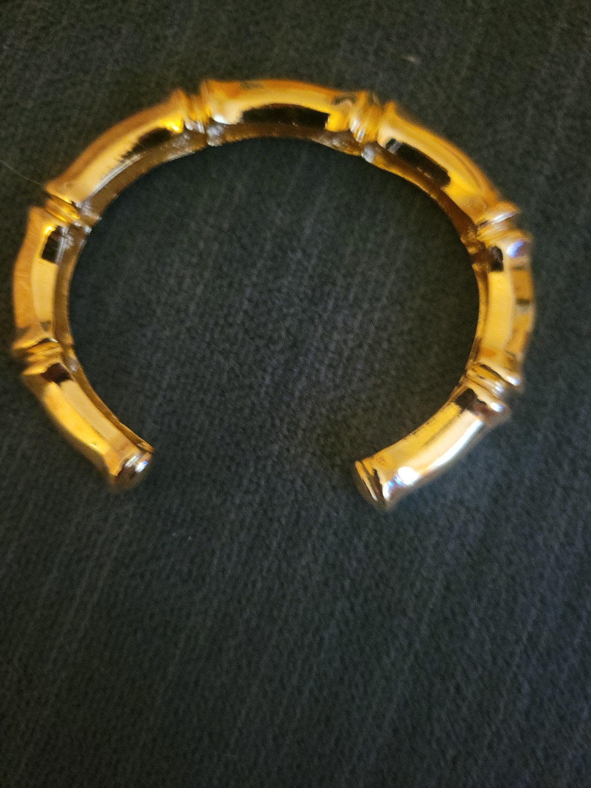 gold tone bamboo Style Cuff Bracelet