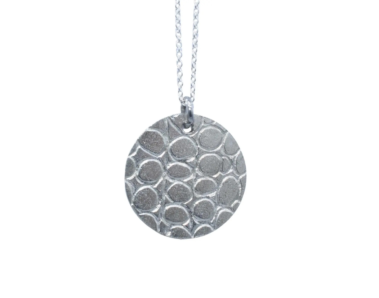 10th Anniversary Pure Tin Pendant Textured Effect Necklace Gift UK