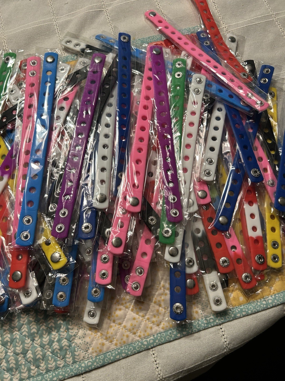 Multicolor Adjustable Snap Bracelets Lot – Band Wrap Style Snap on