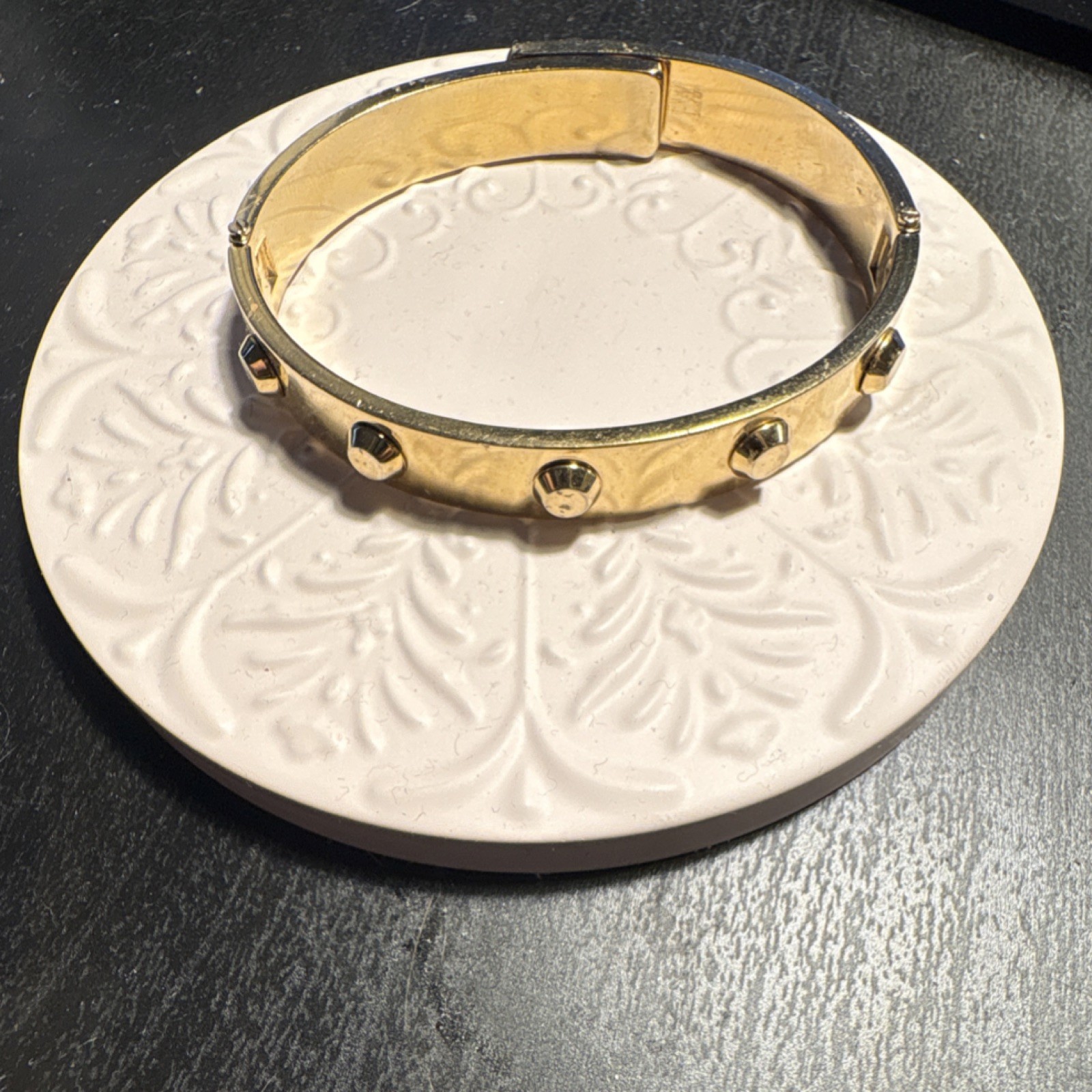 Michael Kors Gold Stackable Metal Bangle Bracelet: Push Lock Closure