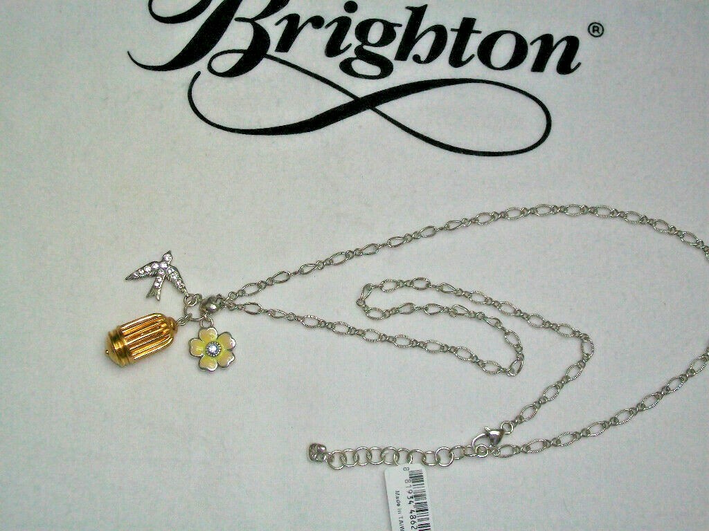 BRIGHTON Balla Necklace 26″ w/ Charms Silver & Gold, BRACELET AVAILABLE NEW