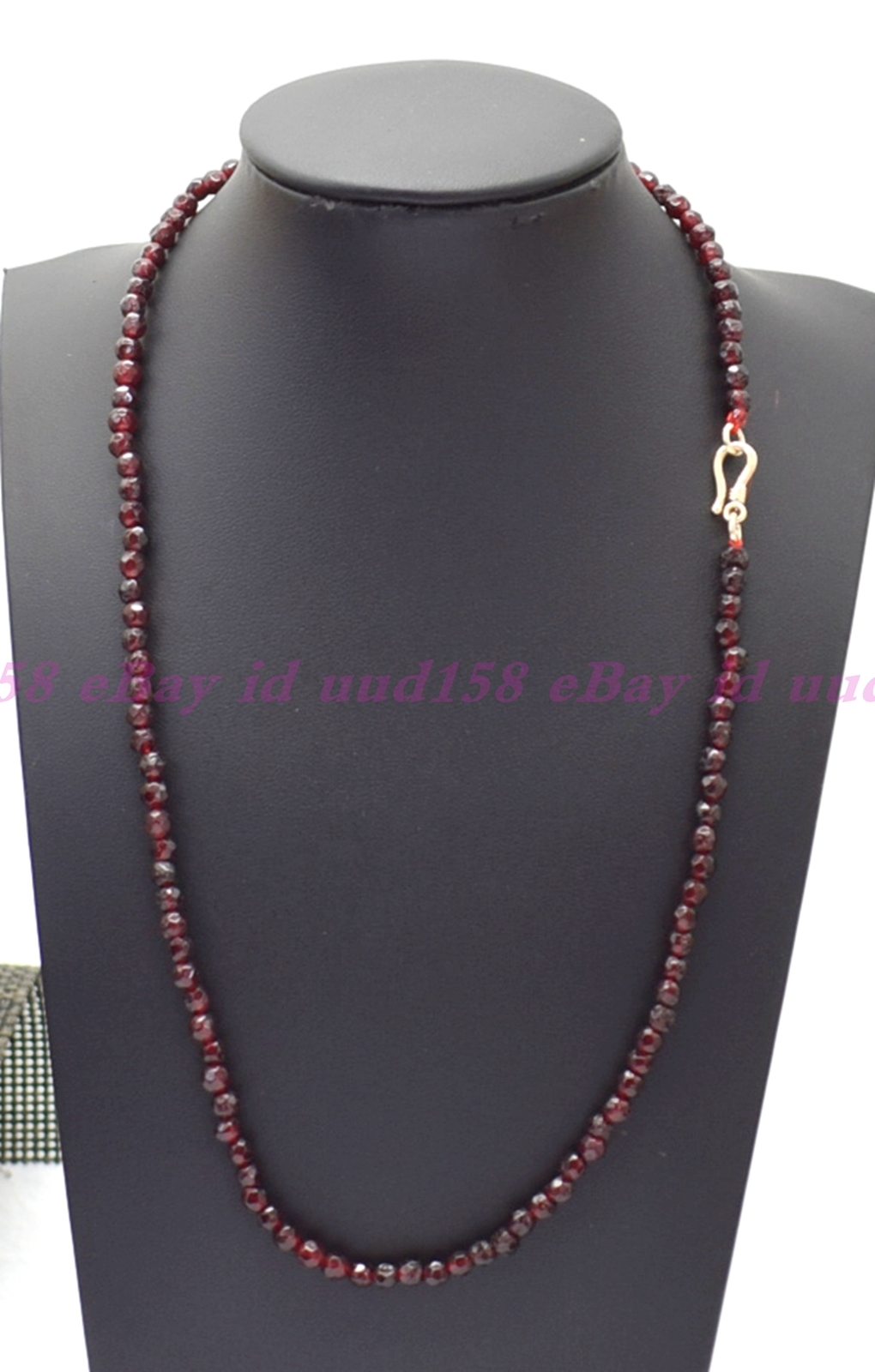 4mm Natural Red Garnet Faceted Round Gemstone Beads Necklace 16-28” AAA