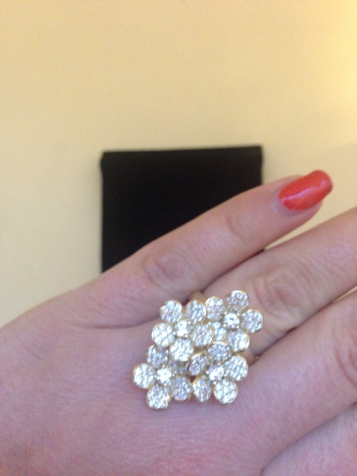 $595 Cubic Zerconia Yellow Flowers Pendant/Ring by Maya Caroleena