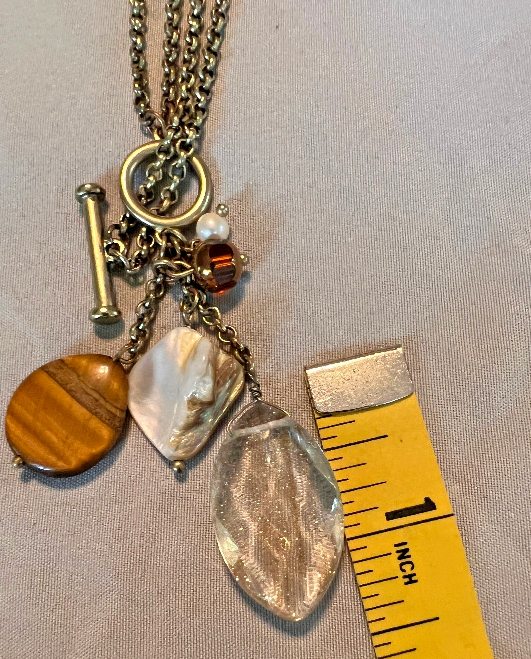 Lia Sophia Gold Strand Necklace With Stones Can Be Single Or Double Strand 18 In