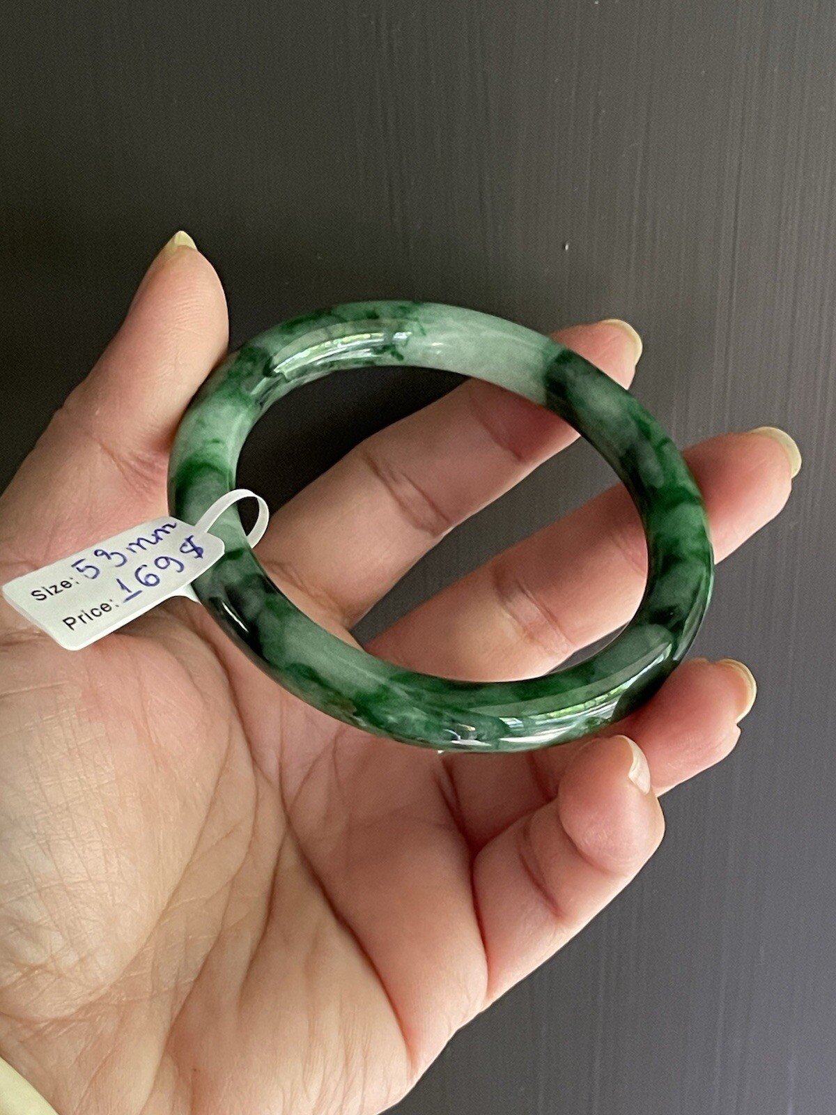 Natural Jade Bracelet Size 53mm Vòng Cẩm Thạch Cẩm Thạch Natural
