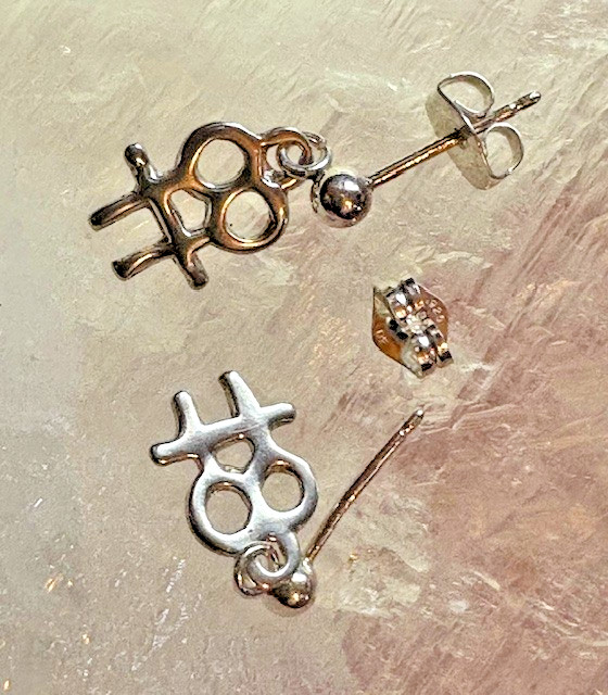 Double Venus symbol 92.5 posts w/ silver balls Lesbian LGBTQ Goddess by JKL 847
