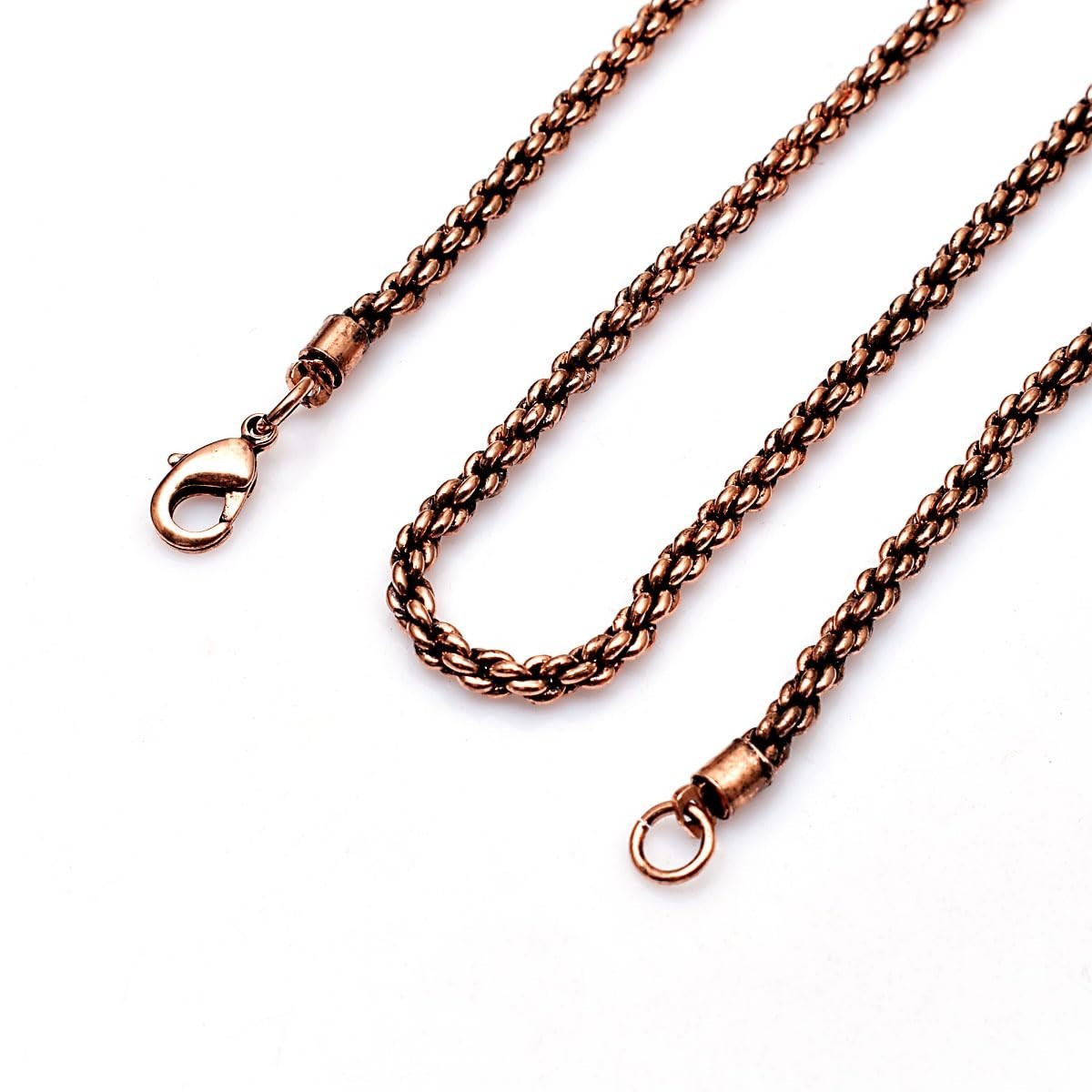 Handmade Solid Copper Rope Chain Necklace – 3mm Thick Oxidized Design for Men &