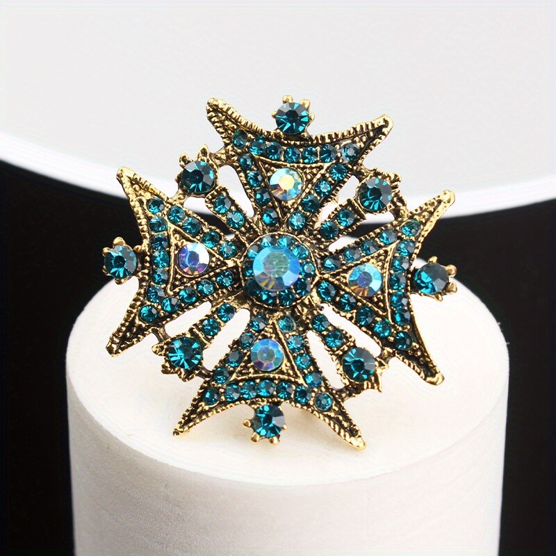 Retro Sense of Luxury Elegant Temperament Personality Openwork Baroque Brooch