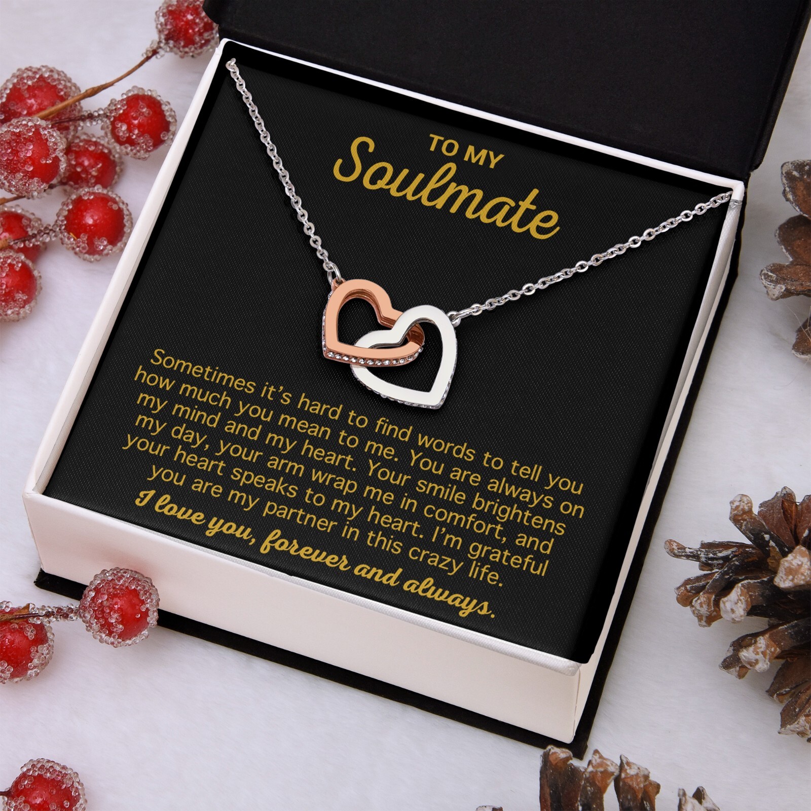 To My Soulmate Necklace Gift For Wife Girlfriend Birthday Anniversary Christmas