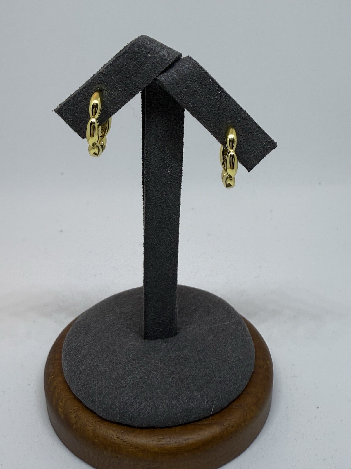 92.5 Solid Sterling Silver Hoop Earrings New Gold Plated