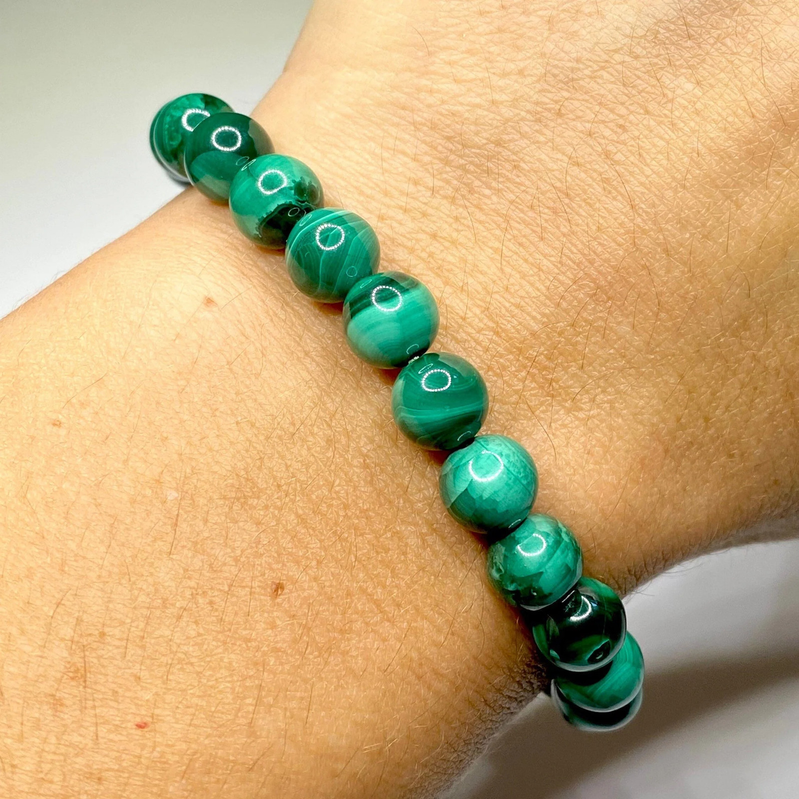 Malachite Crystal Bracelet: Handmade Gemstone Beaded Bracelet