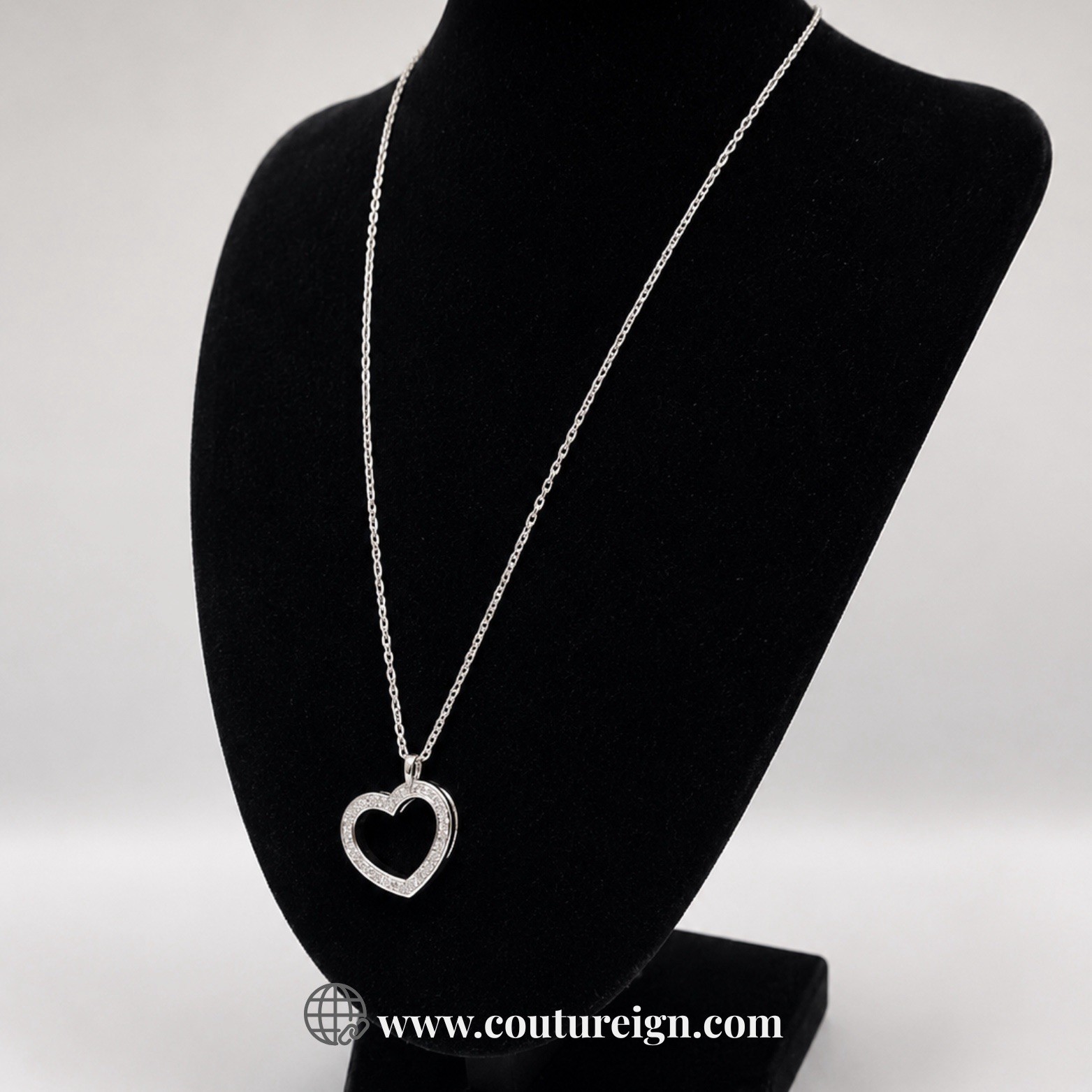 925 Sterling Silver – Open Heart Pendant Necklace