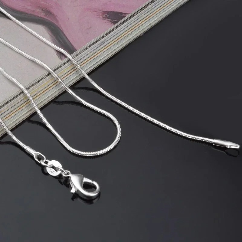 Wholesale 925 Solid Sterling Silver Snake Chain Necklace 1MM 16-30 Inch