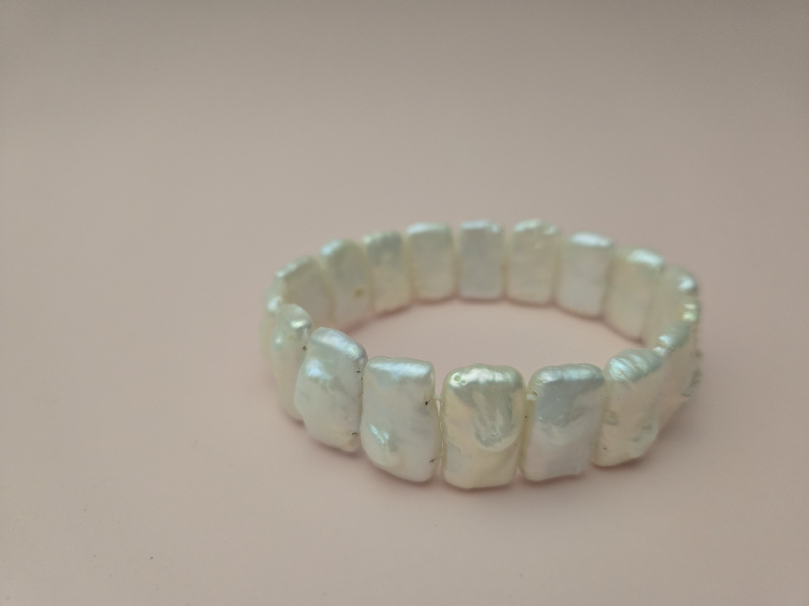 Irregular Baroque Pearl Bracelet 17-19mm OffWhite Ivory Color 7.5″ Vintage