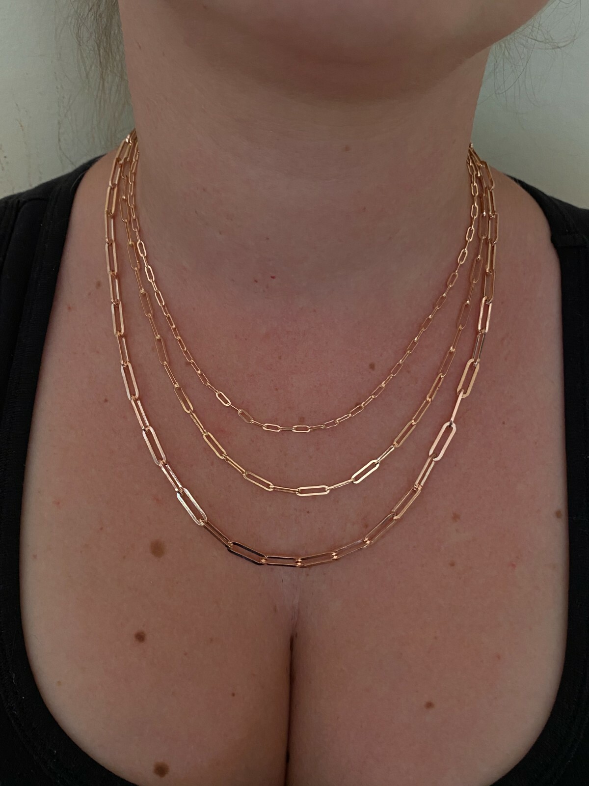 14k Rose Gold Plated Solid 925 Silver Paperclip Rolo Chain 2.5mm- 4mm Necklace