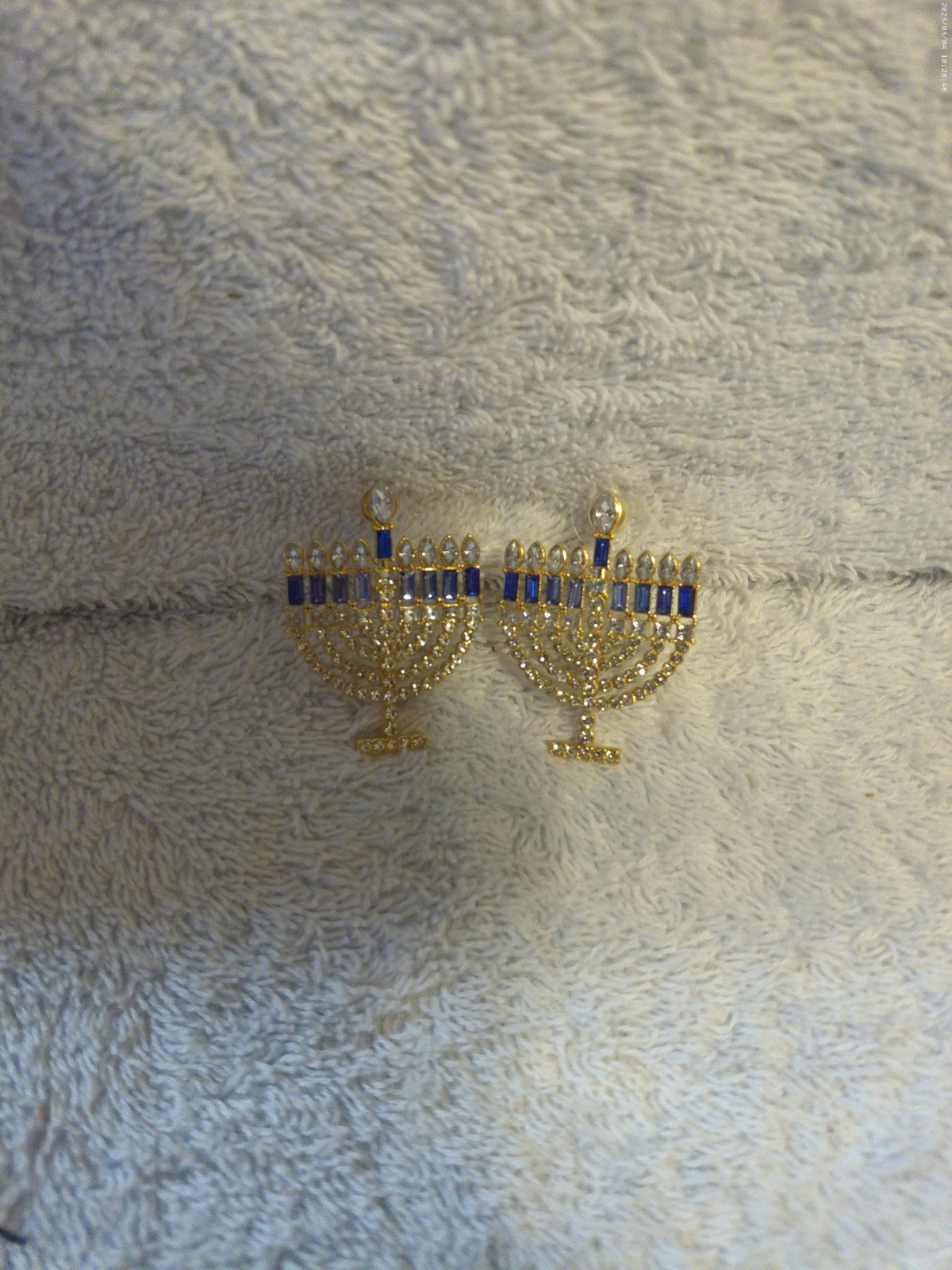 Hanukkah Menorah Pierced Earrings SEE DESCRIPTION