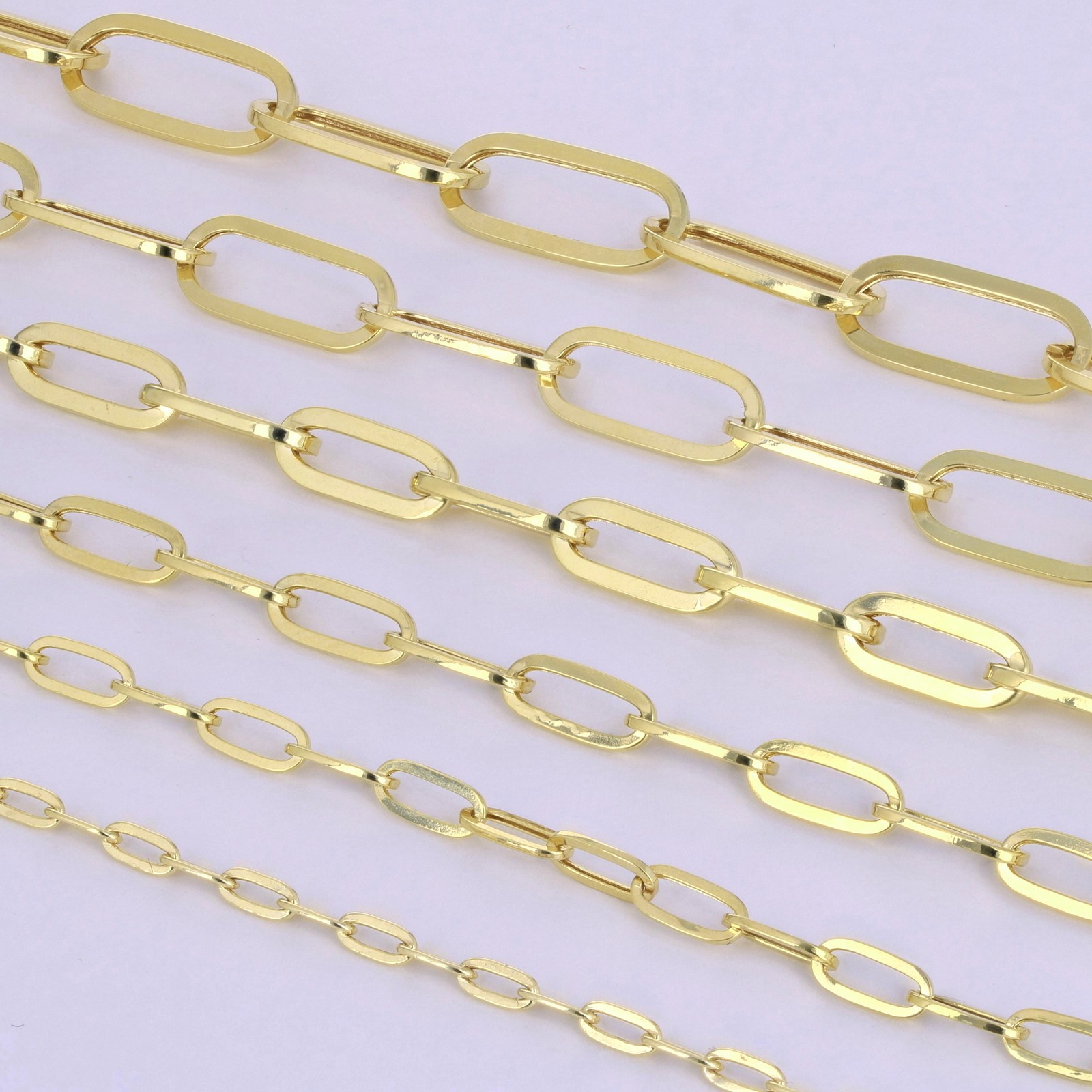 10k Yellow Gold Paperclip 2mm-9mm Chain Cable Rolo Necklace Mens Womens 16″-30″