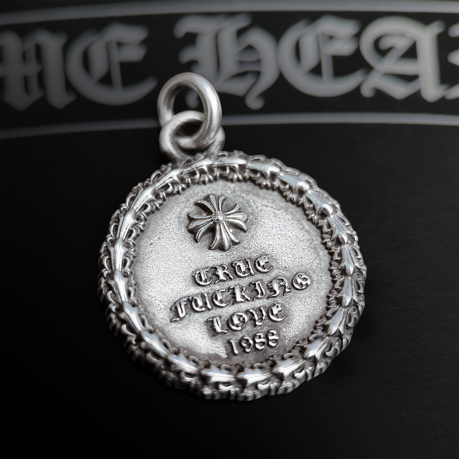 Chrome Hearts CH Plus True F***ing Love Medallion Pendant +CH Pouch and Gift Bag