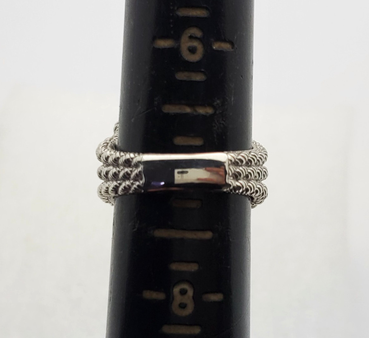 Judith Ripka .925 Sterling Silver Split Shank 6 Heart Ring 8.0g Size 7