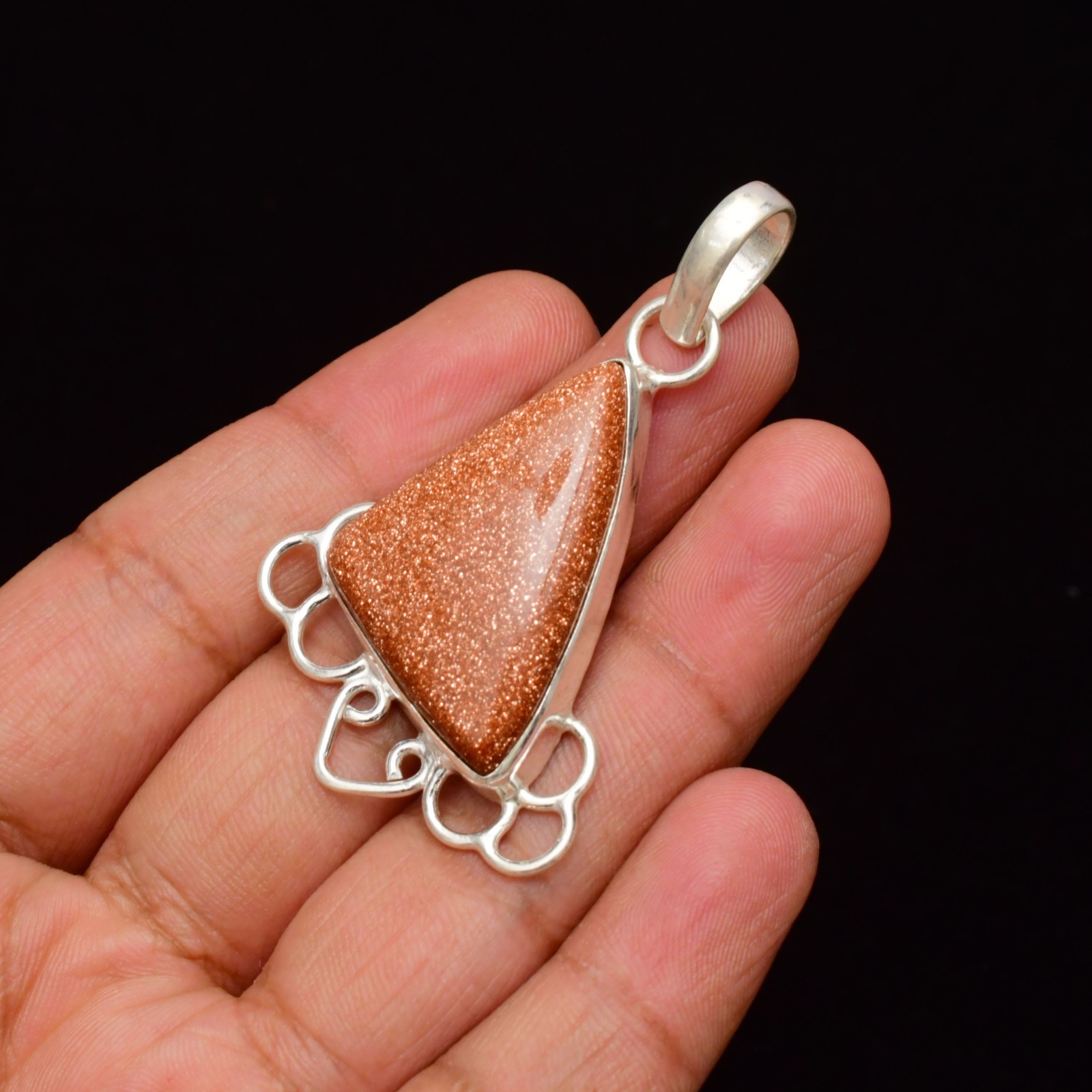 Sunsitara Gemstone Handmade 925 Sterling Silver Jewelry Pendant 2.20″