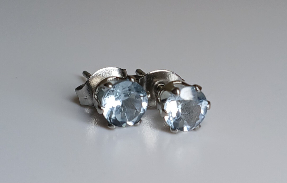 sky blue topaz stud earrings