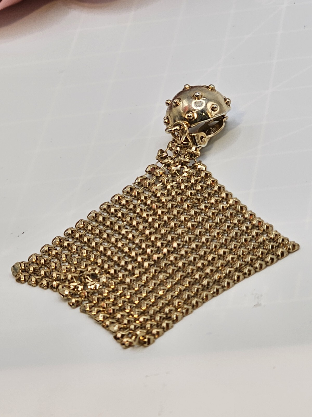Moussy Goldtone Mesh Chain Dangle Earrings Long Statement Retro Glam