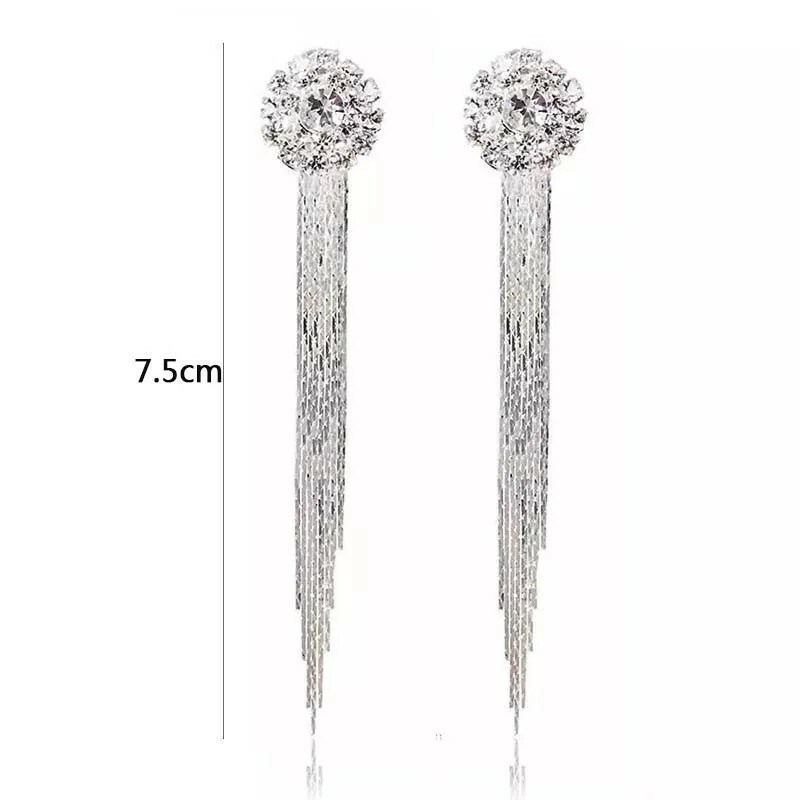 Stud Earrings Fashion Jewelry Personality Temperament Crystal Tassel Earrings