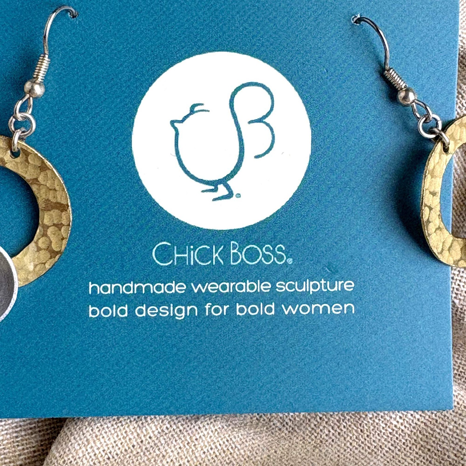 Chick Boss handmade modernist wearable sculpture earrings – fair trade