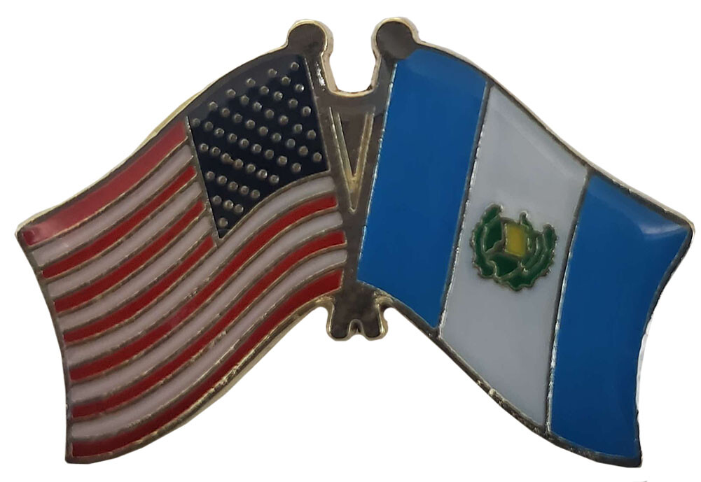 USA & Guatemala Friendship Combination Motorcycle Hat Cap Lapel Pin