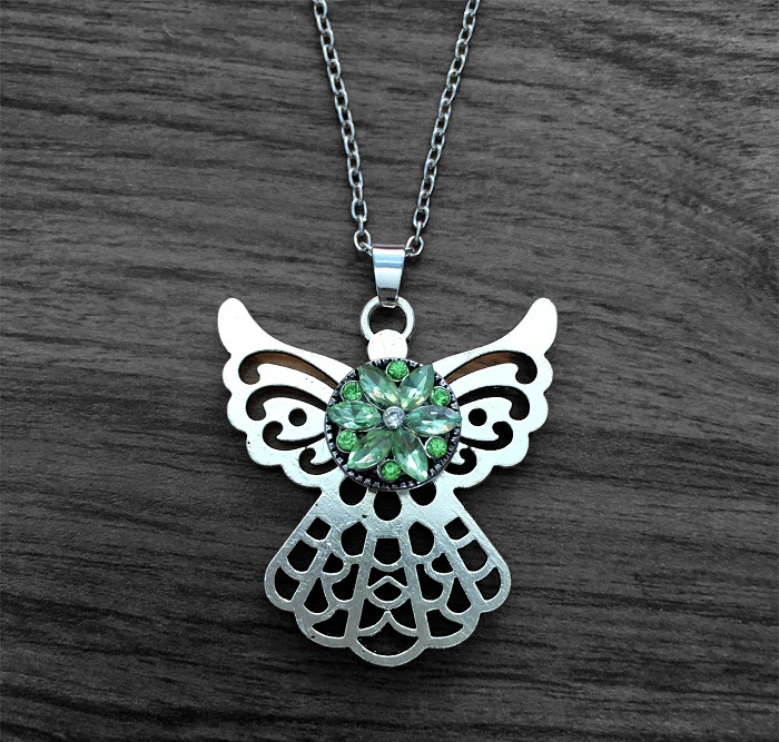 Mini Snap Jewelry Necklace Christmas Angel fits 18-20mm Ginger Petite Charms 20″
