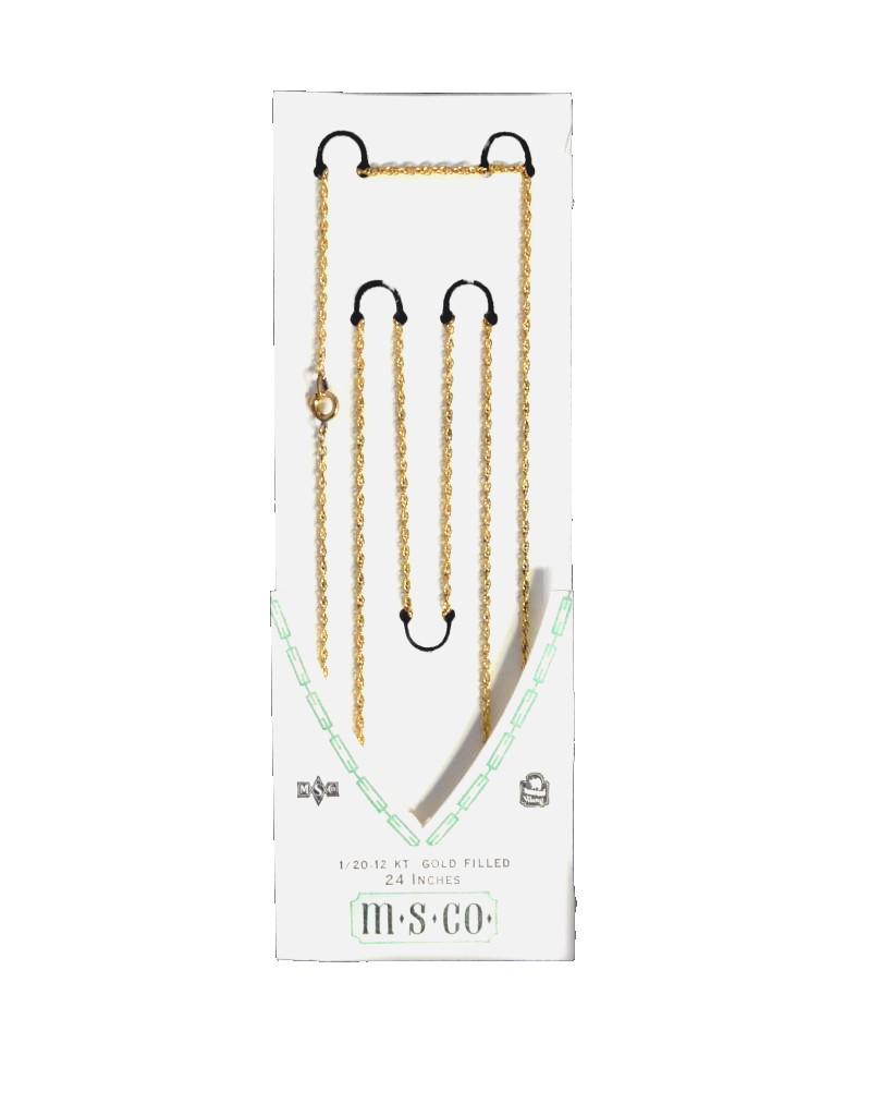 NEW 24″ 12K GOLD FILLED ROPE LINK CHAIN – MADE IN U.S.A.